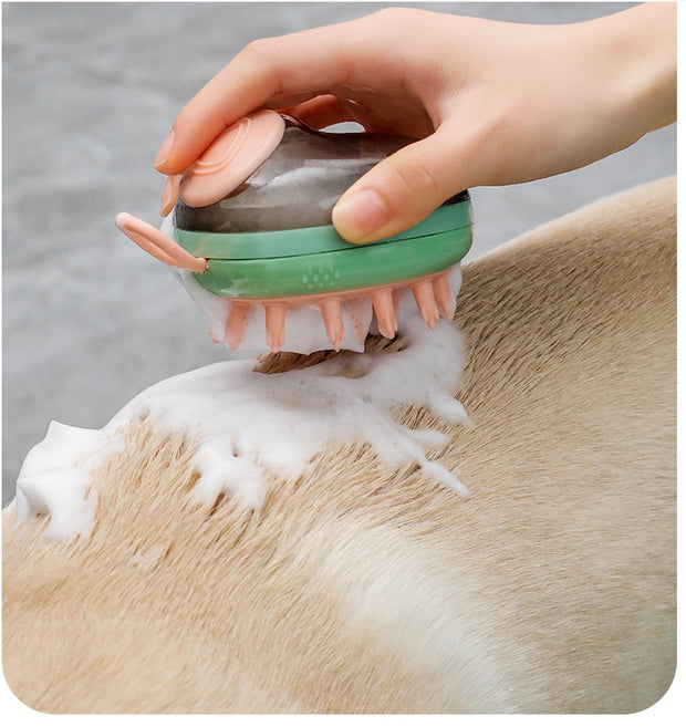 2-in-1 Pet Bath Brush | Massage & Shampoo Dispenser
