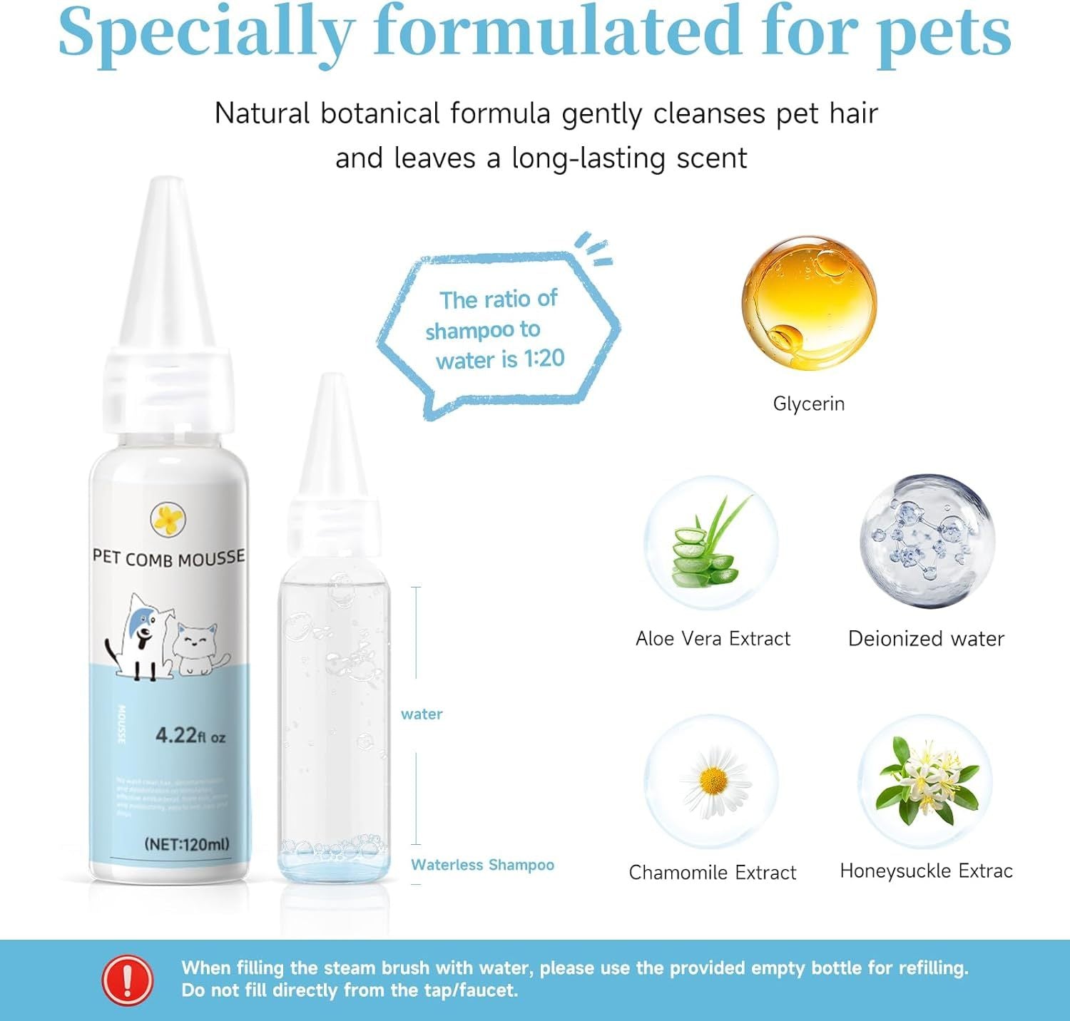 3-in-1 Pet Steam Brush | Hair Removal & Grooming Comb
