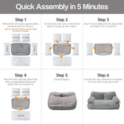 MEWOOFUN Plush Cat Bed | Washable Fluffy Pet Couch