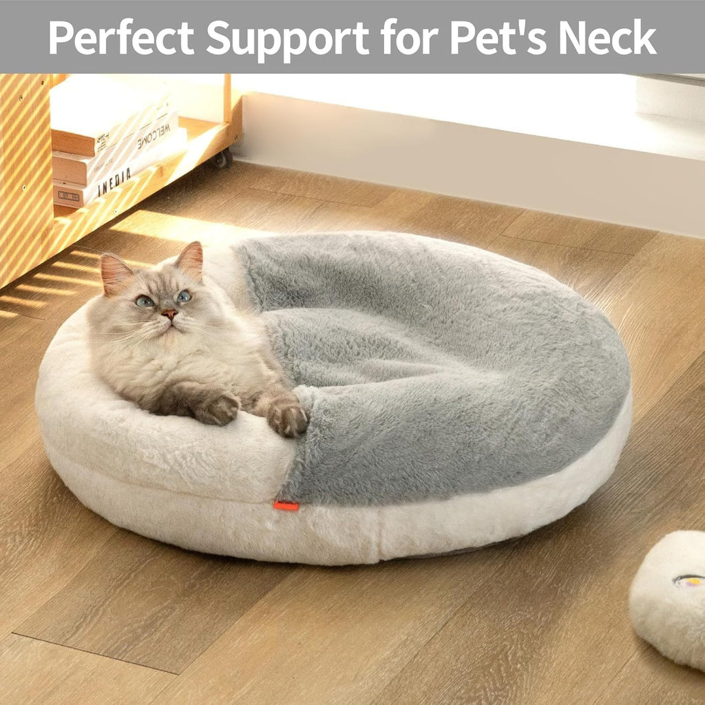 MEWOOFUN Enclosed Cat Bed Cave | Washable Cozy Pet Bed