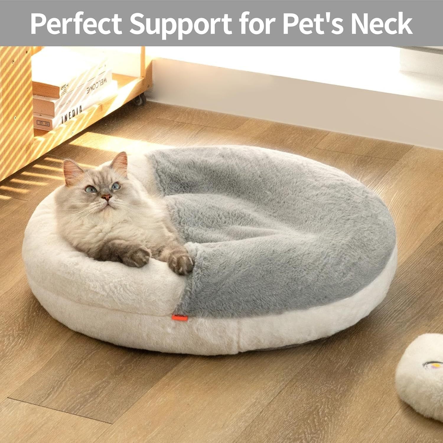 MEWOOFUN Enclosed Cat Bed Cave | Washable Cozy Pet Bed