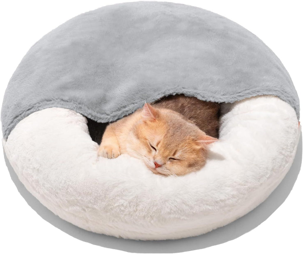 MEWOOFUN Enclosed Cat Bed Cave | Washable Cozy Pet Bed